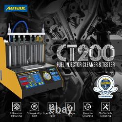 AUTOOL Injector Tester Car Ultrasonic Cleaner with 6pc Motorcycle Injector joint