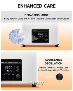 CREWORKS 10L Quiet Digital Ultrasonic Cleaner with Heater Timer & Degas Mode