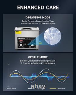 CREWORKS 10L Ultrasonic Cleaner with Degas Gentle Modes & Adjustment Knobs