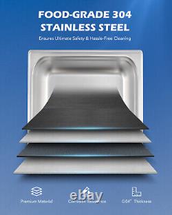 CREWORKS 15L Black Titanium Steel Ultrasonic Cleaner w 600W Heater Digital Timer