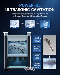 CREWORKS 15L Digital Ultrasonic Cleaner with Dual Mode Cleaning for Auto Part