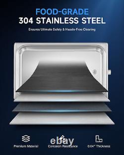 CREWORKS 22L Black Titanium Steel Ultrasonic Cleaner Machine with 1200W Heater