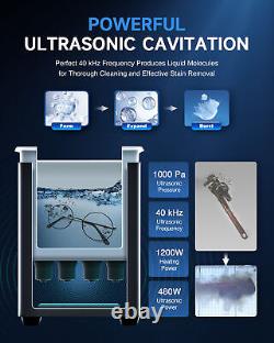 CREWORKS 22L Industrial Ultrasonic Cleaner for Auto Tool Machine Parts Glasses