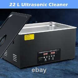 CREWORKS 22L Titanium Steel Ultrasonic Cleaner with LED Display Timer & Heater