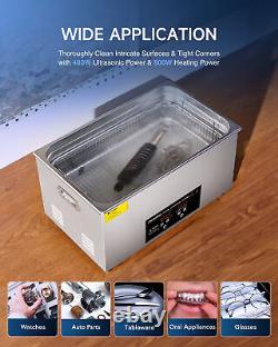 CREWORKS 22L Ultrasonic Cleaner Jewelry Cleaning Machine with Timer and Heater