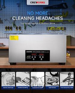 CREWORKS 22L Ultrasonic Cleaning Machine 60W Jewelry Glasses Auto Parts Cleaner