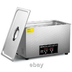 CREWORKS 30L Digital Ultrasonic Cleaner with Stainless Steel Basket Heater Timer