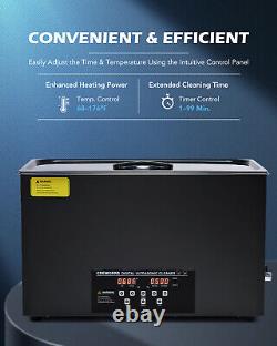 CREWORKS 30L Ultrasonic Cleaner 2.4X Heater Efficient with Degas & Gentle Mode