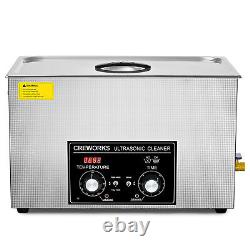 CREWORKS 30L Ultrasonic Cleaner Machine w 600W Heater Timer Degas Gentle Modes