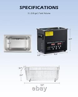 CREWORKS 3L Titanium Ultrasonic Cleaner 0.3 KW Heater with Degas & Gentle Mode