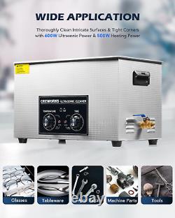 CREWORKS 600W Ultrasonic Cleaner with Heater and Timer, 7.9 Gallon Ultrasonic Cl