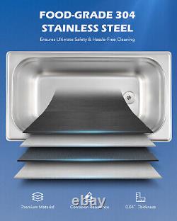 CREWORKS 6L Ultrasonic Cleaner Titanium Steel 500W Heater w. Degas & Gentle Mode