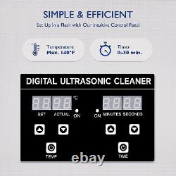 CREWORKS Portable 10L Ultrasonic Cleaning Machine w Timer Stainless Steel Tank