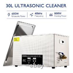 CREWORKS Portable Ultrasonic Cleaner w Heater 30 L Ultrasonic Cleaning Machine