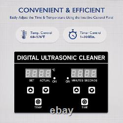 CREWORKS Ultrasonic Cleaner LED Display Heater Timer 22L Sonic Cleaning Machine