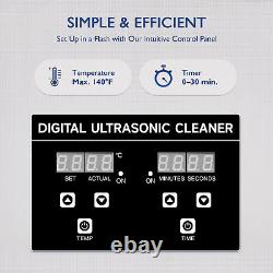 CREWORKS Ultrasonic Cleaner LED Display Heater Timer 30L Sonic Cleaning Machine