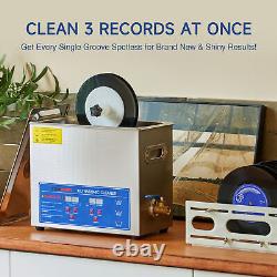 CREWORKS Ultrasonic Vinyl Record Cleaner with Heater & Timer 6L with Drying Rack