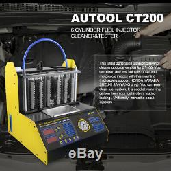 CT200 6 Cylinders Car Fuel Injector Cleaning Machine Ultrasonic Cleaner Tester