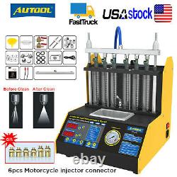 Car Motorcycle Fuel Injector Cleaning Machine Ultrasonic Cleaner Tester Kit 110V