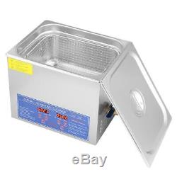 Cleaning Machine Ultrasonic Cleaner Bath Tank Timer Heated Machine 10L Digital
