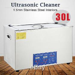 Commercial 30L Stainless Steel Heated Ultrasonic Cleaner with Digital Timer
