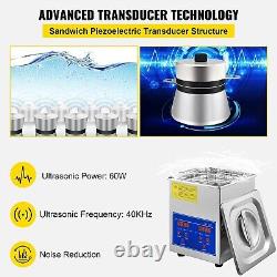 Compact 2L Ultrasonic Cleaner with Digital Control Perfect for Jewelry & More