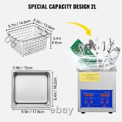 Compact 2L Ultrasonic Cleaner with Digital Control Perfect for Jewelry & More