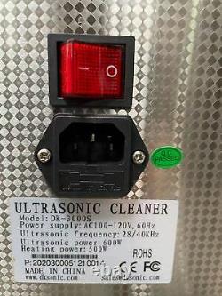 DK SONIC Ultrasonic Cleaner with Digital Timer and Basket (30L, 110V)