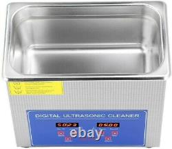 Digital Ultrasonic Cleaner 10L Timer Stainless Steel Container Jewelry metal