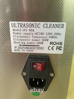 Digital Ultrasonic Jewelry Cleaner PS-60A Large 15 Lt Heated 13 x 12 x 6 New