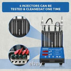 Gasoline Car Motorcycle Fuel Injector System Ultrasonic Cleaner Tester 4Cylinder