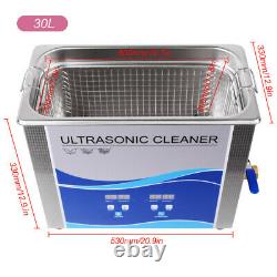 Hot 600W 30L Ultrasonic Cleaner Stainless Steel Industry Heated Heater WithTimer