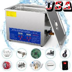 Industry Ultrasonic Cleaner 10L Heated DEGAS Ultra Sonic Cleaning Supplies