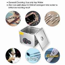 Large 15L Ultrasonic Cleaner Heater Timer Bracket Industry Jewelry Glasses Wash