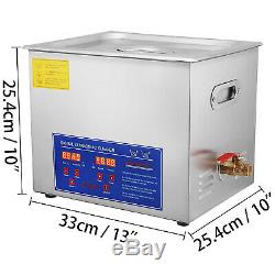 New 10L Liter Industry Heated Ultrasonic Cleaners Cleaning Equipment Jewelry