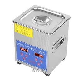 New 2L Digital Ultrasonic Cleaner 2L with Heater Steel Digital Ultrasound Washer