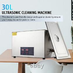 New 30L Ultrasonic Cleaner 304 Stainless Steel Industry Heated Heater withTimer