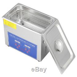 New 3L Ultrasonic Cleaner Stainless Steel Industry Heated Heater withTimer