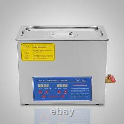 New 6L Ultrasonic Cleaner Stainless Steel Industry Heated Heater withTimer