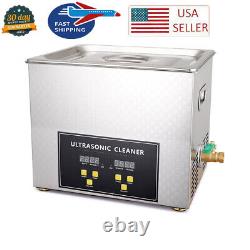 New Stainless Steel 10L Industry Heated Ultrasonic Cleaner Heater Timer Device