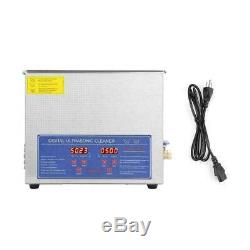 New Stainless Steel 10L Liter Industry Heated Ultrasonic Cleaner Heater Timer