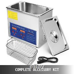 New Stainless Steel 3L Industry Heated Ultrasonic Cleaner Heater Timer