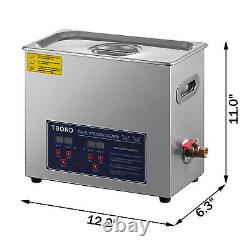 New Stainless Steel 6 L Liter Industry Heated Ultrasonic Cleaner Heater withTimer