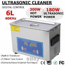 New Stainless Steel 6 Liter Industry Heated Ultrasonic Cleaner Heater Timer FW