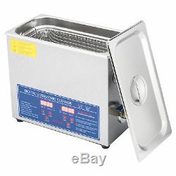 New Stainless Steel 6L Liter Industry Heated Ultrasonic Cleaner Heater withTimer