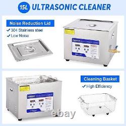 PNKKODW 15L Commercial Ultrasonic Cleaner Digital Industry Heated Heater withTimer