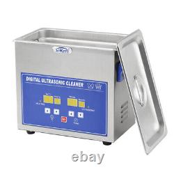 PS-20A 120W Digital Ultrasonic Cleaner Stainless Steel 3.2L Tank with Timer 110V