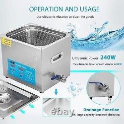 Pro 10L Portable Touch Controllable Electric Ultrasonic Cleaner Machine with Dig