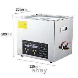 Professional 10L Ultrasonic Cleaner Heater Digital Timer for Jewelry Coin Watch