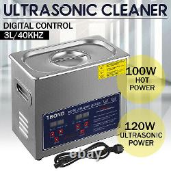 Professional Digital Ultrasonic Cleaner Machine with Timer Heated Cleaning 3L US